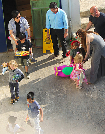 Angelina Jolie with children