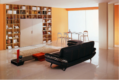 Møbler, der er samlet fra elementerne i modelprogrammet, kan også omfatte et lille kabinet. Modulsammensætning NOVAcia fra Nova
