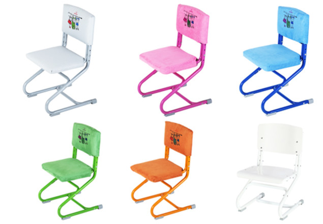 Chairs, like school desks, grow with the child