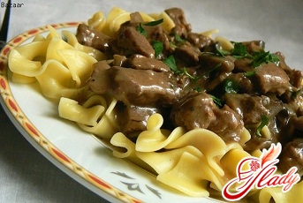 Beef Stroganoff from the liver