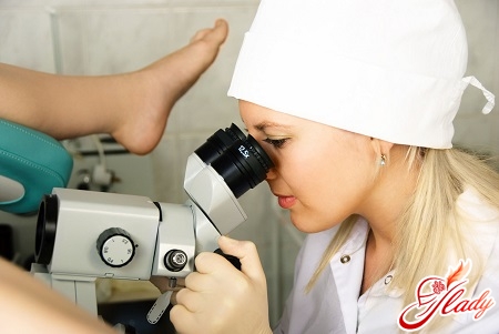 on examination with a gynecologist