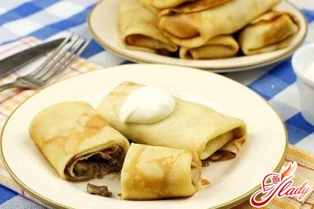 pancakes with mushrooms and cheese