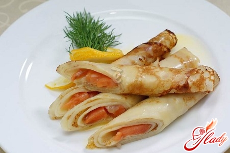 pancakes with salmon and cheese