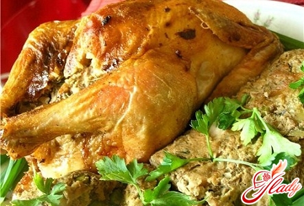 stuffed chicken in the oven