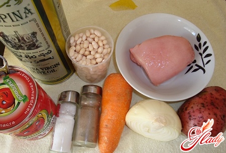 ingredients for bean soup