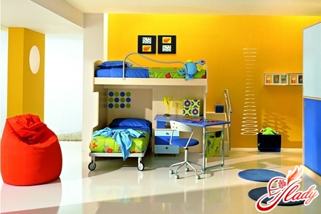interior of a children's room for two children