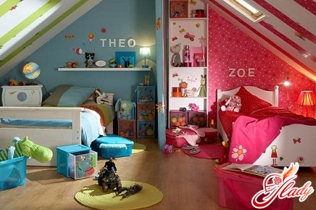 beautiful interior of a children's room for children of different sexes