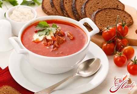 delicious borsch with meat