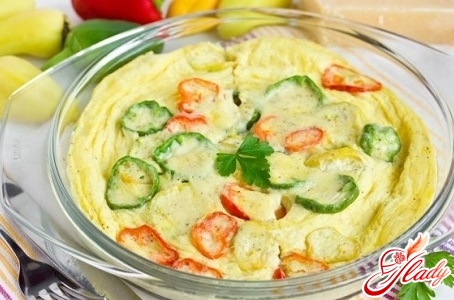 dietary omelet in the microwave oven