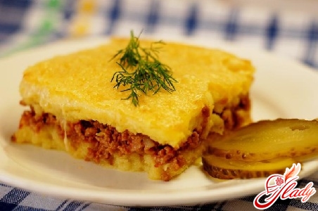 delicious potato casserole with minced meat and cheese