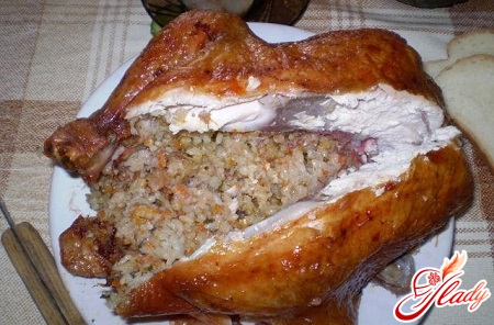 chicken with buckwheat in the oven