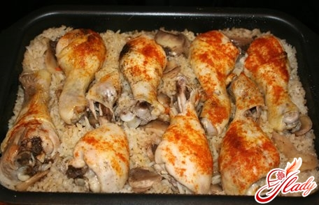 delicious chicken with buckwheat in the oven