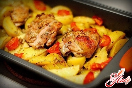 potatoes with chicken in the oven