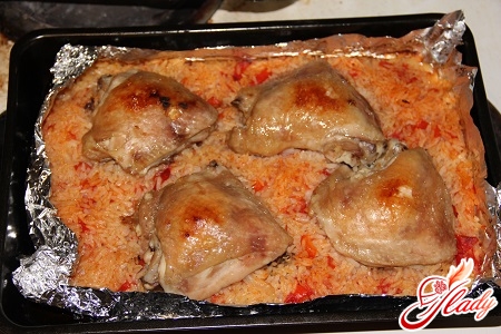 rice with chicken in the oven