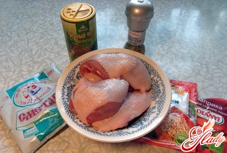 Ingredients for cooking chicken in sour cream