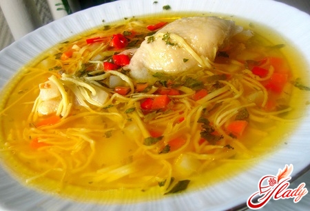 chicken soup with homemade noodles