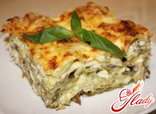 lasagna with chicken and mushrooms