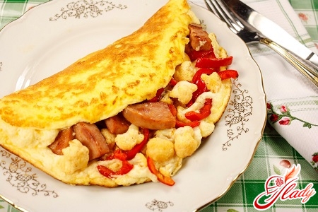 omelette with bacon
