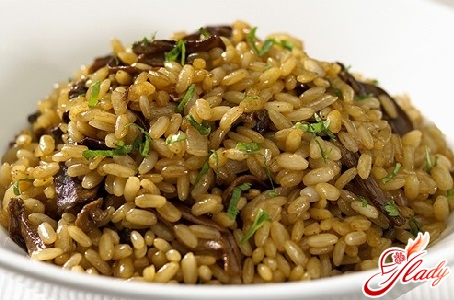 delicious pilaf with mushrooms
