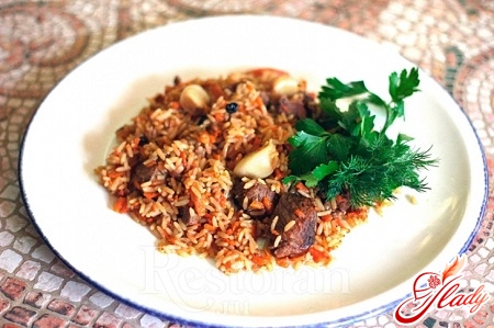 delicious pilaf with turkey