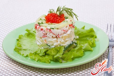 salad with caviar