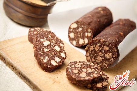 cold recipe for making chocolate sausages