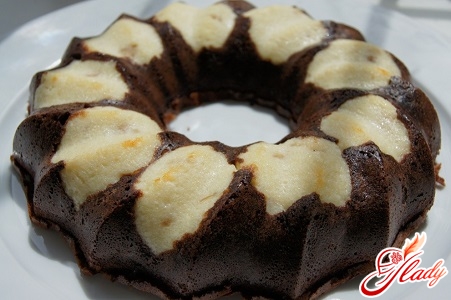 chocolate cake with curd cream