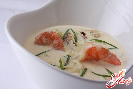 cream soup with seafood