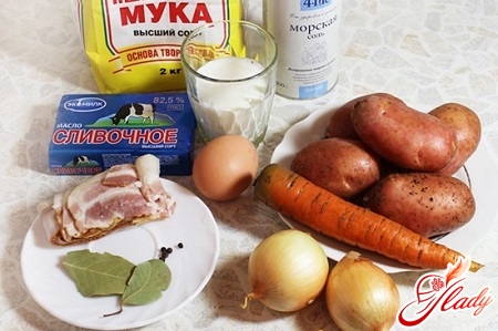 ingredients for soup with dumplings
