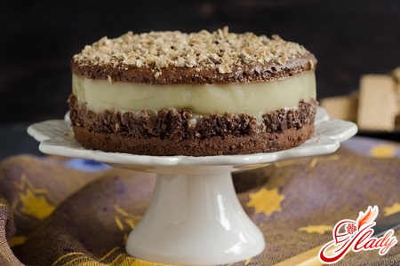honey chocolate cake with nuts