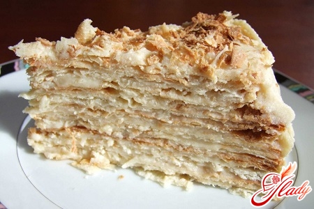 Napoleon cake with sour cream