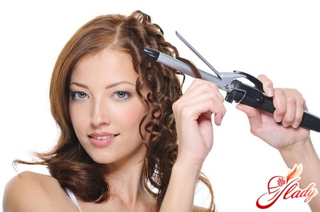 curls with a curling iron
